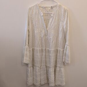 Elan White and Silver Blouse